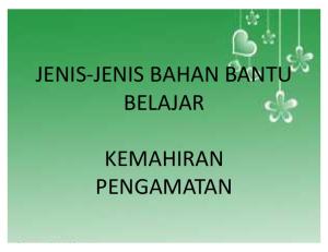 Jenis-jenis Bahan Bantu Belajar