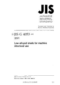 JIS G4053-2003 Low-Alloyed Steels for Machine Structural Use(英文版)