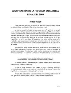 Justificación de La Reforma Penal 2008