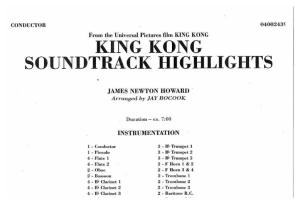 King Kong Soundtrack Highlights - J. Newton-Howard - Arr. J. Bocook