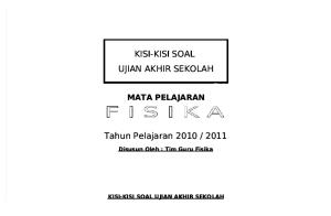 Kisi-Kisi Soal UAS Fisika