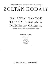 Kodaly. Dances of Galanta