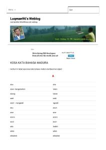 Kosa Kata Bahasa Madura _ Luqman96's Weblog