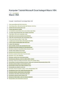 Kumpulan Tutorial Microsoft Excel Kategori Macro VBA