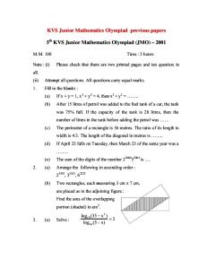Kvs Jr Maths OLympiad Papers