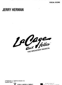 La Cage Aux Folles Vocal-Piano Score