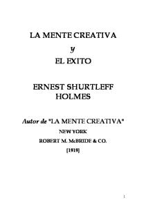 La Mente Creativa y El Exito por Ernest S Holmes