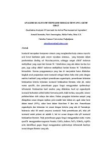 Laporan Analisis Kualitatif Isoniazid