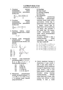 Latihan Soal UAS Matematika Wajib Kelas 11