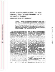 Lectins in the United States diet: a survey of lectins in commonly consumed foods and a review of the literature
