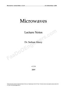 Lecture Notes - Microwaves.pdf