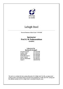Lehigh Steel Case Analysis 1