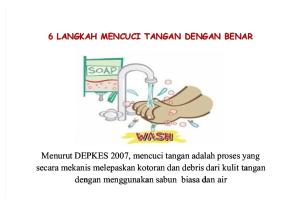 Lembar Balik 6 Langkah Mencuci Tangan Dengan Benar