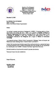 Letter of Intent Deped