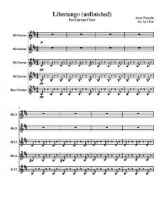 Libertango for Clarinet Ensemble