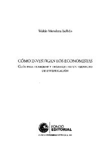 Libro Como Investigan Los Economistas W Mendoza