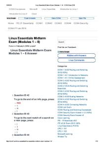 Linux Essentials Midterm Exam (Modules 1 – 8) - CCNA Exam 2016