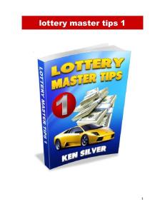Lottery Master Tips 1