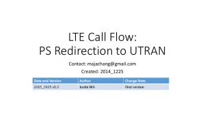 LTE Call Flow - PS Redirection to UTRAN-V2015 0105-V1.0