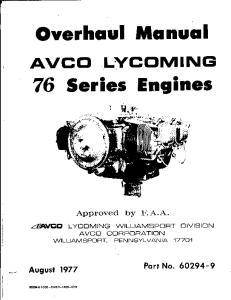Lycoming  O320-H2AD 76 Overhaul Manual