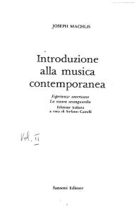 Machlis, Introduzione alla Musica Contemporanea