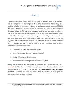 Management Information System of PTCL by MBA (USMAN RAZA)