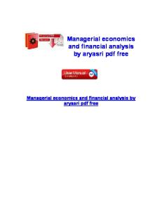 Managerial Economics and Financial Analysis by Aryasri PDF Free