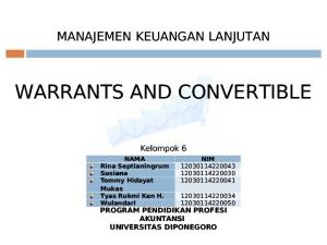 Manajemen Keuangan Lanjutan - Warrants and Convertible