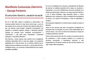 Manifiesto Comunista Libertario – George Fontenis