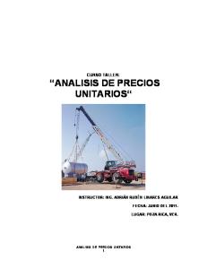 Manual Curso Taller Analisis de Precios Unitarios 2006