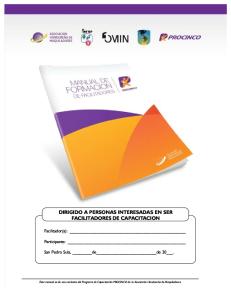 MANUAL DE FORMACION  DE CAPACITADORES