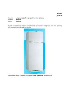 Manual de serviços refrigerador Brastemp frost free Brm33