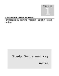 Manual for Food & Beverage Service
