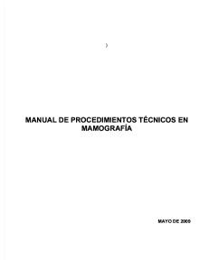 Manual Procedimientos Técnicos en Mamografía