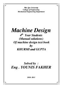 Manual Solutions for Machine Design by RS Khurmi