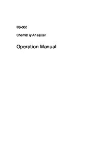 Manuel Mindray BS 300 Operation Manual