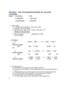 Manufacturing of Calcium Chloride