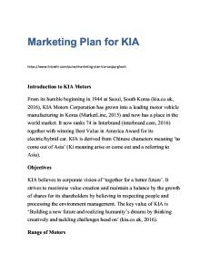 Marketing Plan for KIA