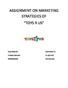 Marketing strategies of Category Killer "Toys R Us"