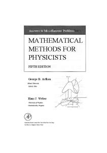 Mathematical Methods for Physicists 5th Ed - Arfken - Solution