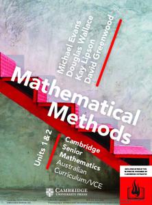 Mathematical Methods Units 1 2 AC VCE
