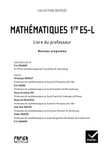 Maths Odyssée 1ES - Livre Prof