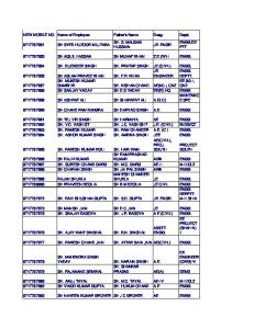 MCD Staff Mobile List