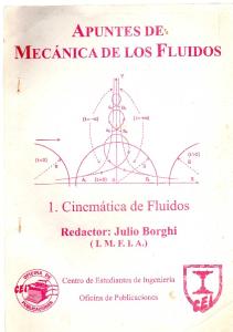 Mecánica de fluidos CINEMÁTICA Julio Borghi (Universidad de la República Oriental del Uruguay)