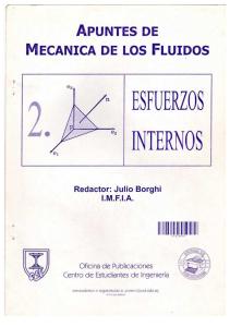 Mecánica de fluidos  ESFUERZOS INTERNOS Julio Borghi (Universidad de la República Oriental del Ur