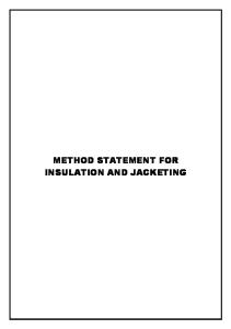 Method Statement for Insulation Works and Jacketing