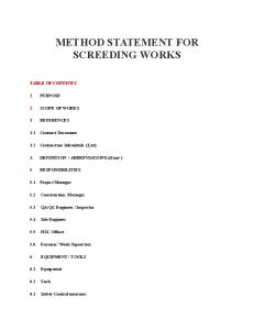Method Statement for Screeding Works