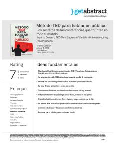 Metodo TED Para Hablar en Publico
