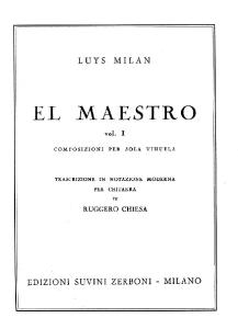 MILAN Luys - El Maestro_Vol 1 & 2 (Transc Chiesa) (Guitar - Chitarra)