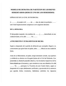 MODELO DE DEMANDA DE PARTICION DE LOS BIENES HEREDITARIOS.doc